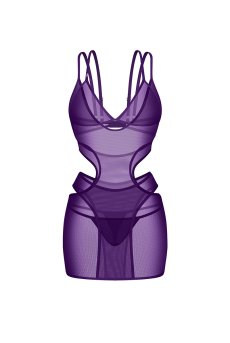 画像1: Vibres dress & thong  | ベビードール＆Tバックショーツ（ワイヤーなし・シースルー・バイオレット） | Obsessive 高級Sexyランジェリー【即日発送・サイズ交換NG・メール便対象】輸入下着・ランジェリー   (1)