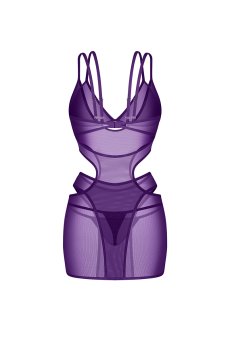 画像2: Vibres dress & thong  | ベビードール＆Tバックショーツ（ワイヤーなし・シースルー・バイオレット） | Obsessive 高級Sexyランジェリー【即日発送・サイズ交換NG・メール便対象】輸入下着・ランジェリー   (2)