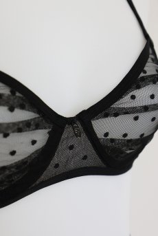画像24: Nuites 3-pcs  set｜ブラ＆ガーターベルト＆タンガ3点セット（ワイヤーあり・ドット・シースルー・ブラック） | Obsessive 高級Sexyランジェリー【即日発送・サイズ交換NG・メール便対象】輸入下着・ランジェリー   (24)