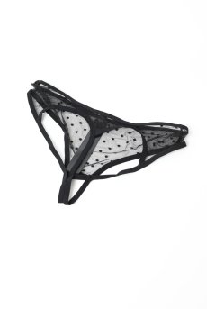 画像6: Nuites crotchless panties |クロッチレスショーツ(ドット・シースルー・ブラック) | Obsessive 高級Sexyランジェリー【即日発送・サイズ交換NG・メール便対象】輸入下着・ランジェリー   (6)