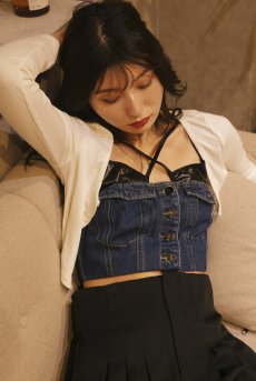 画像25: Norides-3-pcs-set | ワイヤー入りブラ＆ガーターベルト＆タンガ3点セット（レザー・レース・ブラック）| Obsessive 高級Sexyランジェリー【即日発送・サイズ交換NG】輸入下着・ランジェリー   (25)