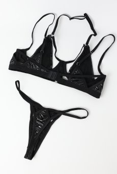 画像10: Keira Lise 2-pcs set｜ブラ＆タンガ2点セット（ワイヤーあり・ボンテージ・ブラック） | Obsessive 高級Sexyランジェリー【即日発送・サイズ交換NG・メール便対象】輸入下着・ランジェリー   (10)
