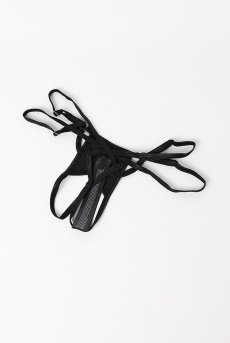 画像21: Keira Lise 2-pcs crotchless set｜ブラ＆クロッチレスタンガ2点セット（ワイヤーなし・オープンバスト・ボンテージ・フェイクレザー・ダブルストラップ・ブラック） | Obsessive 高級Sexyランジェリー【即日発送・サイズ交換NG・メール便対象】輸入下着・ランジェリー   (21)