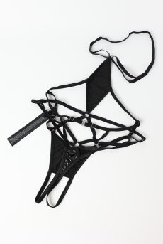 画像16: Keira Lise crotchess teddy | クロッチレステディ（ボンテージ・フェイクレザー・ブラック）  | Obsessive 高級Sexyランジェリー【即日発送・サイズ交換NG・メール便対象】輸入下着・ランジェリー    (16)