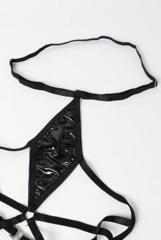 画像18: Keira Lise crotchess teddy | クロッチレステディ（ボンテージ・フェイクレザー・ブラック）  | Obsessive 高級Sexyランジェリー【即日発送・サイズ交換NG・メール便対象】輸入下着・ランジェリー    (18)