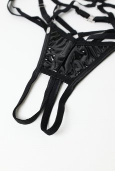 画像20: Keira Lise crotchess teddy | クロッチレステディ（ボンテージ・フェイクレザー・ブラック）  | Obsessive 高級Sexyランジェリー【即日発送・サイズ交換NG・メール便対象】輸入下着・ランジェリー    (20)