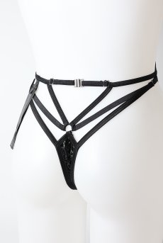 画像26: Keira Lise crotchess teddy | クロッチレステディ（ボンテージ・フェイクレザー・ブラック）  | Obsessive 高級Sexyランジェリー【即日発送・サイズ交換NG・メール便対象】輸入下着・ランジェリー    (26)