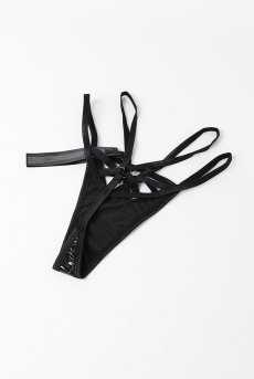 画像7: Keira Lise thong |タンガ(ボンテージ・フェイクレザー・ダブルストラップ・ブラック) | Obsessive 高級Sexyランジェリー【即日発送・サイズ交換NG・メール便対象】輸入下着・ランジェリー   (7)
