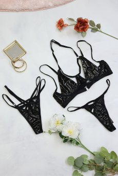 画像12: Keira Lise thong |タンガ(ボンテージ・フェイクレザー・ダブルストラップ・ブラック) | Obsessive 高級Sexyランジェリー【即日発送・サイズ交換NG・メール便対象】輸入下着・ランジェリー   (12)