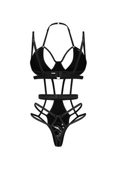 画像2: Keira Lise  teddy | テディ（ワイヤーあり・ボンテージ・フェイクレザー・ブラック）  | Obsessive 高級Sexyランジェリー【即日発送・サイズ交換NG・メール便対象】輸入下着・ランジェリー    (2)