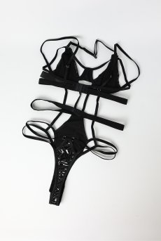 画像11: Keira Lise  teddy | テディ（ワイヤーあり・ボンテージ・フェイクレザー・ブラック）  | Obsessive 高級Sexyランジェリー【即日発送・サイズ交換NG・メール便対象】輸入下着・ランジェリー    (11)