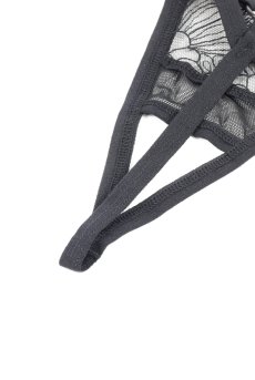 画像21: Premisis Black 3-pcs crotchless set｜ブラ＆チョーカー付きガーターベルト＆クロッチレスタンガ3点セット（ワイヤーあり・シースルー・ブラック） | Obsessive 高級Sexyランジェリー【即日発送・サイズ交換NG・メール便対象】輸入下着・ランジェリー   (21)