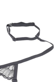 画像29: Premisis Black 3-pcs crotchless set｜ブラ＆チョーカー付きガーターベルト＆クロッチレスタンガ3点セット（ワイヤーあり・シースルー・ブラック） | Obsessive 高級Sexyランジェリー【即日発送・サイズ交換NG・メール便対象】輸入下着・ランジェリー   (29)