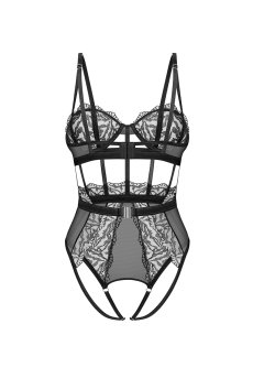 画像2: Hersis crotchess teddy | クロッチレステディ（ワイヤーあり・シースルー・ブラック）  | Obsessive 高級Sexyランジェリー【即日発送・サイズ交換NG・メール便対象】輸入下着・ランジェリー    (2)