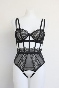 画像28: Hersis crotchess teddy | クロッチレステディ（ワイヤーあり・シースルー・ブラック）  | Obsessive 高級Sexyランジェリー【即日発送・サイズ交換NG・メール便対象】輸入下着・ランジェリー    (28)