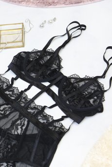画像35: Hersis crotchess teddy | クロッチレステディ（ワイヤーあり・シースルー・ブラック）  | Obsessive 高級Sexyランジェリー【即日発送・サイズ交換NG・メール便対象】輸入下着・ランジェリー    (35)
