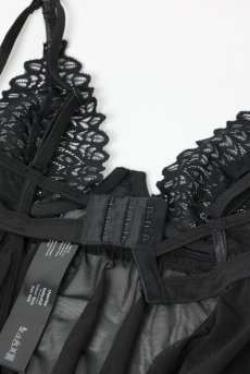 画像13: Donarella babydoll  |スリップドレス＆タンガ＆チョーカー（ワイヤーあり・レース・ブラック） | Obsessive 高級Sexyランジェリー【即日発送・サイズ交換NG・メール便対象】輸入下着・ランジェリー   (13)