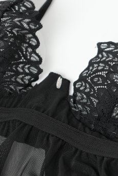 画像14: Donarella babydoll  |スリップドレス＆タンガ＆チョーカー（ワイヤーあり・レース・ブラック） | Obsessive 高級Sexyランジェリー【即日発送・サイズ交換NG・メール便対象】輸入下着・ランジェリー   (14)