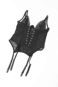 画像12: Donarella corset| ガーターベルト付きコルセット＆タンガ＆チョーカー3点セット（ワイヤーあり・レース・ブラック）   | 高級Sexyランジェリー Obsessive【即日発送・サイズ交換NG・メール便対象】輸入下着・ランジェリー   (12)
