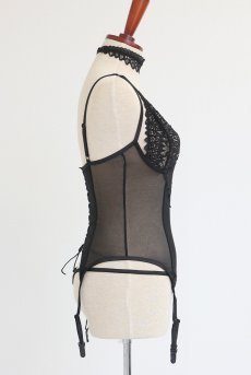 画像26: Donarella corset| ガーターベルト付きコルセット＆タンガ＆チョーカー3点セット（ワイヤーあり・レース・ブラック）   | 高級Sexyランジェリー Obsessive【即日発送・サイズ交換NG・メール便対象】輸入下着・ランジェリー   (26)