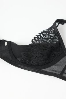 画像12: Donarella 3-pcs crotchless set｜ブラ＆クロッチレスタンガ＆チョーカー3点セット（ワイヤーあり・オープンバスト・レース・ダブルストラップ・ブラック） | Obsessive 高級Sexyランジェリー【即日発送・サイズ交換NG・メール便対象】輸入下着・ランジェリー   (12)
