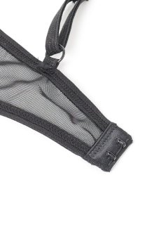 画像16: Donarella 3-pcs crotchless set｜ブラ＆クロッチレスタンガ＆チョーカー3点セット（ワイヤーあり・オープンバスト・レース・ダブルストラップ・ブラック） | Obsessive 高級Sexyランジェリー【即日発送・サイズ交換NG・メール便対象】輸入下着・ランジェリー   (16)