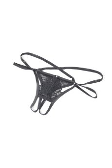 画像17: Donarella 3-pcs crotchless set｜ブラ＆クロッチレスタンガ＆チョーカー3点セット（ワイヤーあり・オープンバスト・レース・ダブルストラップ・ブラック） | Obsessive 高級Sexyランジェリー【即日発送・サイズ交換NG・メール便対象】輸入下着・ランジェリー   (17)