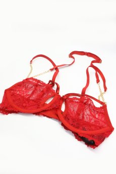 画像17: 【先行予約】5％OFF｜Matildea 2-pcs crotchless set｜ブラ＆クロッチレスタンガ2点セット（ワイヤーあり・オープンクロッチ・レッド） | Obsessive 高級Sexyランジェリー【サイズ交換NG・メール便対象】輸入下着・ランジェリー   (17)