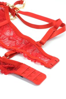 画像13: 【先行予約】5％OFF｜Matildea 2-pcs crotchless set｜ブラ＆クロッチレスタンガ2点セット（ワイヤーあり・オープンクロッチ・レッド） | Obsessive 高級Sexyランジェリー【サイズ交換NG・メール便対象】輸入下着・ランジェリー   (13)