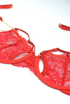 画像12: 【先行予約】5％OFF｜Matildea 2-pcs crotchless set｜ブラ＆クロッチレスタンガ2点セット（ワイヤーあり・オープンクロッチ・レッド） | Obsessive 高級Sexyランジェリー【サイズ交換NG・メール便対象】輸入下着・ランジェリー   (12)