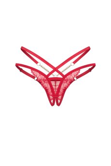 画像3: 【先行予約】5％OFF｜Matildea crotchless thong |クロッチレスタンガ（オープンクロッチ・シースルー・レッド） | Obsessive 高級Sexyランジェリー【サイズ交換NG・メール便対象】輸入下着・ランジェリー   (3)
