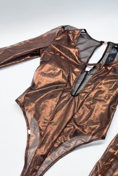 画像12: 先行予約 5％OFF｜Soranna long-sleeved teddy | テディ・ボディスーツ（ワイヤーなし・シースルー・ゴールド）  | Obsessive 高級Sexyランジェリー【サイズ交換NG・メール便対象】輸入下着・ランジェリー    (12)