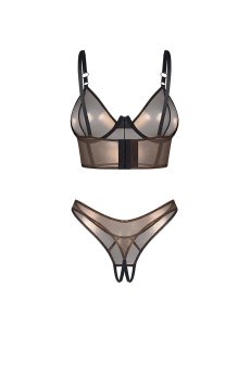 画像3: 先行予約 5％OFF｜Soranna top & crotchless thong｜ブラ＆クロッチレスタンガ2点セット（ワイヤーあり・オープンクロッチ・ブロンズゴールド） | Obsessive 高級Sexyランジェリー【サイズ交換NG・メール便対象】輸入下着・ランジェリー   (3)