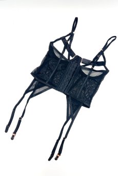 画像11: Euridia corset| ガーターベルト付きコルセット＆タンガ2点セット（ワイヤーあり・ブラック）   | 高級Sexyランジェリー Obsessive【即日発送・サイズ交換NG・メール便対象】輸入下着・ランジェリー   (11)