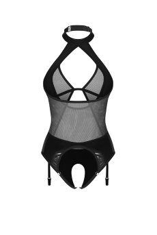 画像2: Dominna crotchess teddy | クロッチレステディ（ワイヤーなし・ボンテージ・フェイクレザー・ブラック）  | Obsessive 高級Sexyランジェリー【即日発送・サイズ交換NG・メール便対象】輸入下着・ランジェリー    (2)