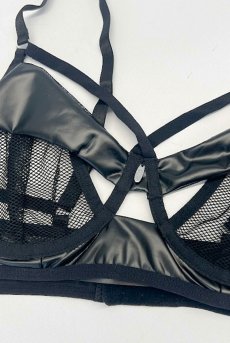 画像17: Dominna 2-pcs set｜ブラ＆タンガ2点セット（ワイヤーあり・ボンテージ・フェイクレザー・ブラック） | Obsessive 高級Sexyランジェリー【即日発送・サイズ交換NG・メール便対象】輸入下着・ランジェリー   (17)