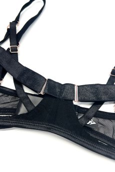 画像14: Euridia 2-pcs crotchless set｜ブラ＆クロッチレスタンガ2点セット（ワイヤーあり・ブラック） | Obsessive 高級Sexyランジェリー【即日発送・サイズ交換NG・メール便対象】輸入下着・ランジェリー   (14)