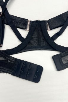 画像16: Euridia 2-pcs crotchless set｜ブラ＆クロッチレスタンガ2点セット（ワイヤーあり・ブラック） | Obsessive 高級Sexyランジェリー【即日発送・サイズ交換NG・メール便対象】輸入下着・ランジェリー   (16)