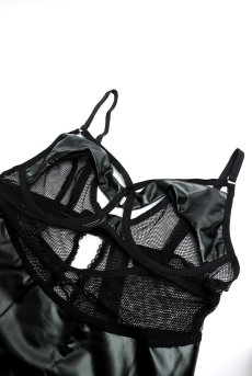 画像10: Dominna chemise  ｜ブラ付きスリップ＆Tバックショーツ（ワイヤー入り・ボンテージ・フェイクレザー・黒・ベビードール） | Obsessive 高級Sexyランジェリー【即日発送・サイズ交換NG・メール便対象】輸入下着・ランジェリー   (10)