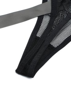画像21: Dominna chemise  ｜ブラ付きスリップ＆Tバックショーツ（ワイヤー入り・ボンテージ・フェイクレザー・黒・ベビードール） | Obsessive 高級Sexyランジェリー【即日発送・サイズ交換NG・メール便対象】輸入下着・ランジェリー   (21)