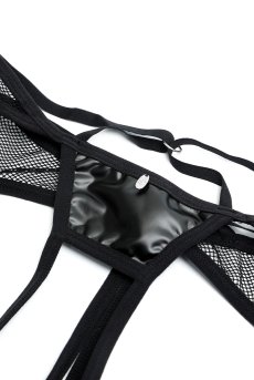 画像9: Dominna crotchless thong ｜ガーター付きクロッチレスTバックショーツ （オープンクロッチ・ボンテージ・フェイクレザー・穴あき・黒） | Obsessive 高級Sexyランジェリー【サイズ交換NG・メール便対象】輸入下着・ランジェリー   (9)
