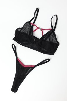 画像10: Novenes 3-pcs set｜ブラ＆ガーターベルト＆タンガ3点セット（ワイヤーあり・シースルー・ブラック） | Obsessive 高級Sexyランジェリー【即日発送・サイズ交換NG・メール便対象】輸入下着・ランジェリー   (10)