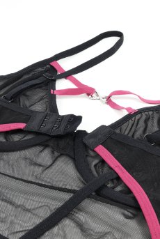 画像12: Novenes corset| ガーターベルト付きコルセット＆タンガ2点セット（ワイヤーあり・ブラック）   | 高級Sexyランジェリー Obsessive【即日発送・サイズ交換NG・メール便対象】輸入下着・ランジェリー   (12)