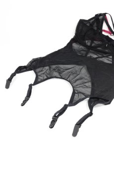 画像13: Novenes corset| ガーターベルト付きコルセット＆タンガ2点セット（ワイヤーあり・ブラック）   | 高級Sexyランジェリー Obsessive【即日発送・サイズ交換NG・メール便対象】輸入下着・ランジェリー   (13)