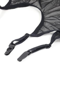 画像14: Novenes corset| ガーターベルト付きコルセット＆タンガ2点セット（ワイヤーあり・ブラック）   | 高級Sexyランジェリー Obsessive【即日発送・サイズ交換NG・メール便対象】輸入下着・ランジェリー   (14)