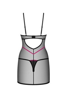 画像2: Novenes chemise  |スリップドレス＆タンガ（ワイヤーあり・シースルー・ブラック） | Obsessive 高級Sexyランジェリー【即日発送・サイズ交換NG・メール便対象】輸入下着・ランジェリー   (2)
