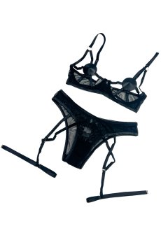 画像10: Euridia 2-pcs set｜ブラ＆パンティ2点セット（ワイヤーあり・ブラック） | Obsessive 高級Sexyランジェリー【即日発送・サイズ交換NG・メール便対象】輸入下着・ランジェリー   (10)