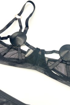 画像13: Euridia 2-pcs set｜ブラ＆パンティ2点セット（ワイヤーあり・ブラック） | Obsessive 高級Sexyランジェリー【即日発送・サイズ交換NG・メール便対象】輸入下着・ランジェリー   (13)