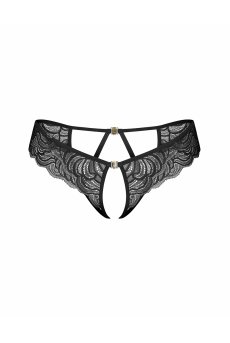 画像1: 【先行予約】5％OFF｜Divienne crotchless thong |クロッチレスタンガ（オープンクロッチ・シースルー・ブラック） | Obsessive 高級Sexyランジェリー【サイズ交換NG・メール便対象】輸入下着・ランジェリー   (1)