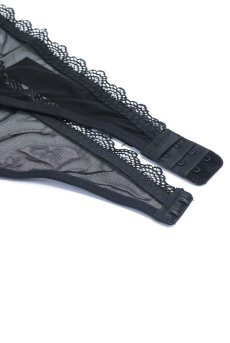 画像24: Deina More 3-pcs set｜ブラ＆タンガ＆ガータベルト3点セット（ワイヤーあり・シースルー・ブラック） | Obsessive 高級Sexyランジェリー【即日発送・サイズ交換NG・メール便対象】輸入下着・ランジェリー   (24)